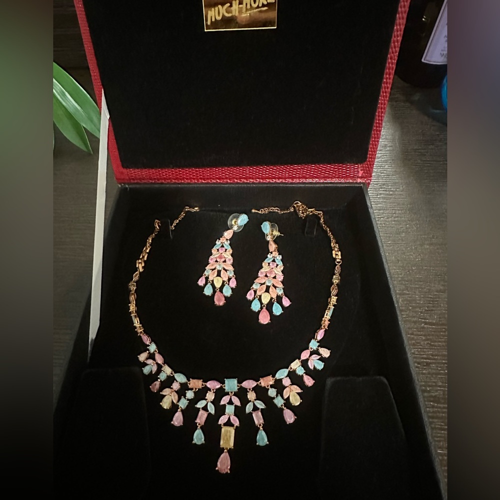 Colorful Statement Necklace and Earring Set